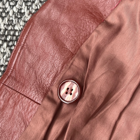 Vintage Red Leather Trench Coat - Picture 6 of 8